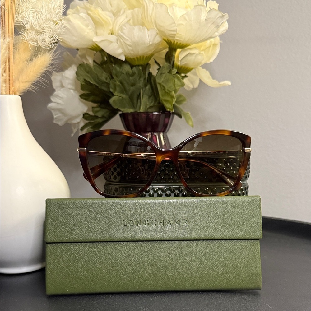 Longchamp Brown Gradient Sunglasses with Case